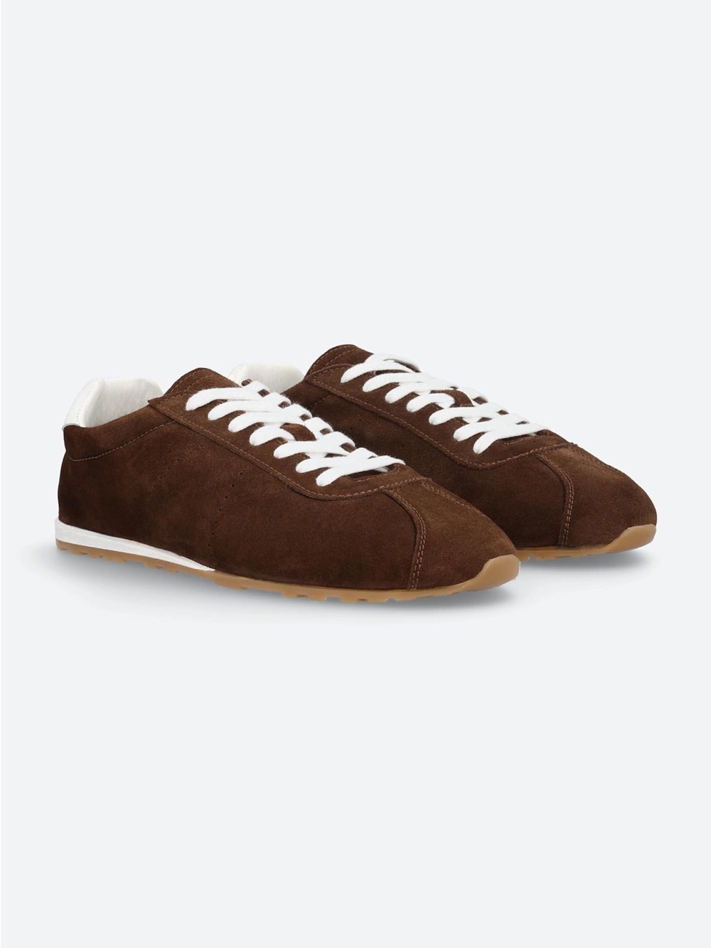 Women’s Brown Suede Lace-Up Sneakers - Picture 3 of 3